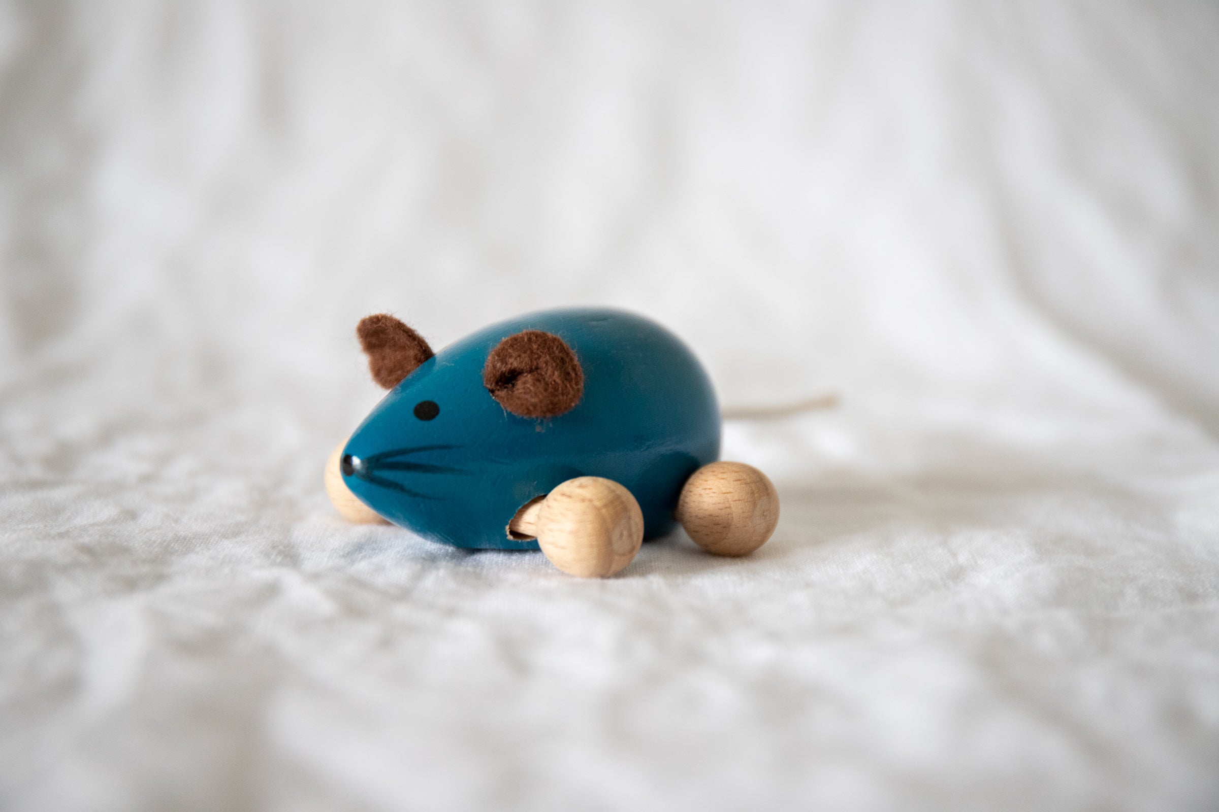 Blue Wooden Mouse - Jacob's Montessori