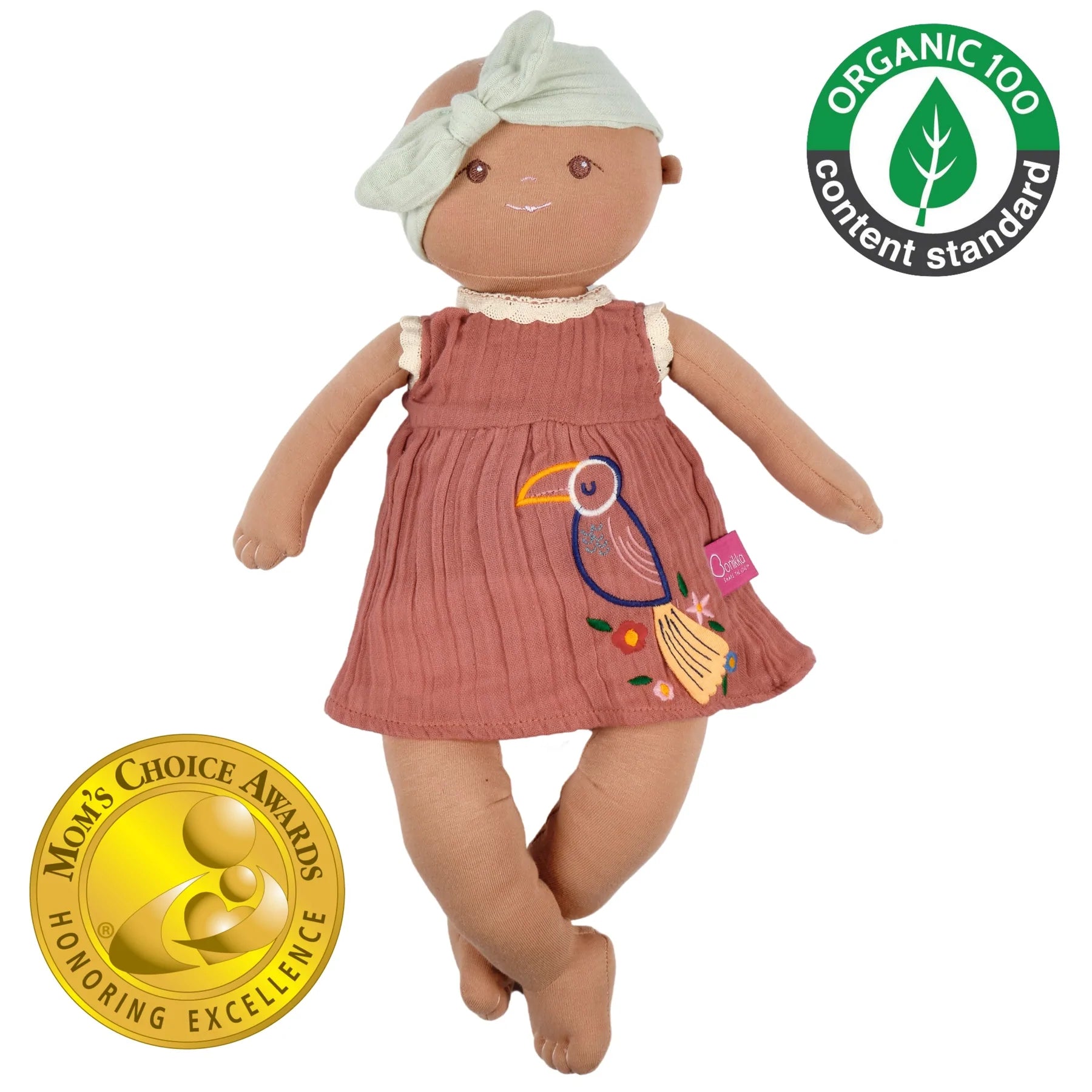 Bonikka ARIA - ORGANIC BABY SOFT DOLL TOY.Bonikka Organic látková bábika - Jacob's Montessori