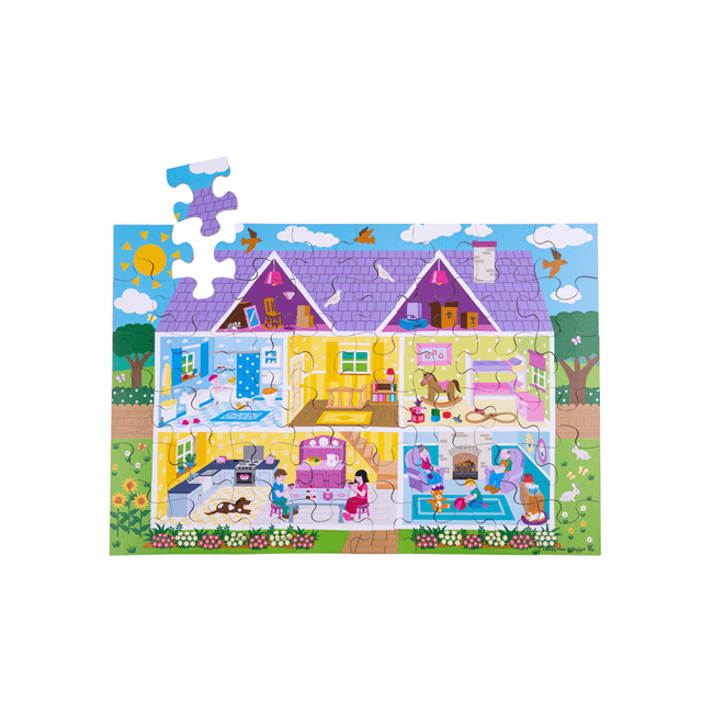 Dolls House Floor Puzzle (48 piece)Podlahové puzzle Domček 48 dielikov - Jacob's Montessori