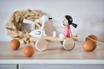 Load image into Gallery viewer, Girls with a Goose Pull Along toy. Dievčatko s húskou. - Jacob&#39;s Montessori
