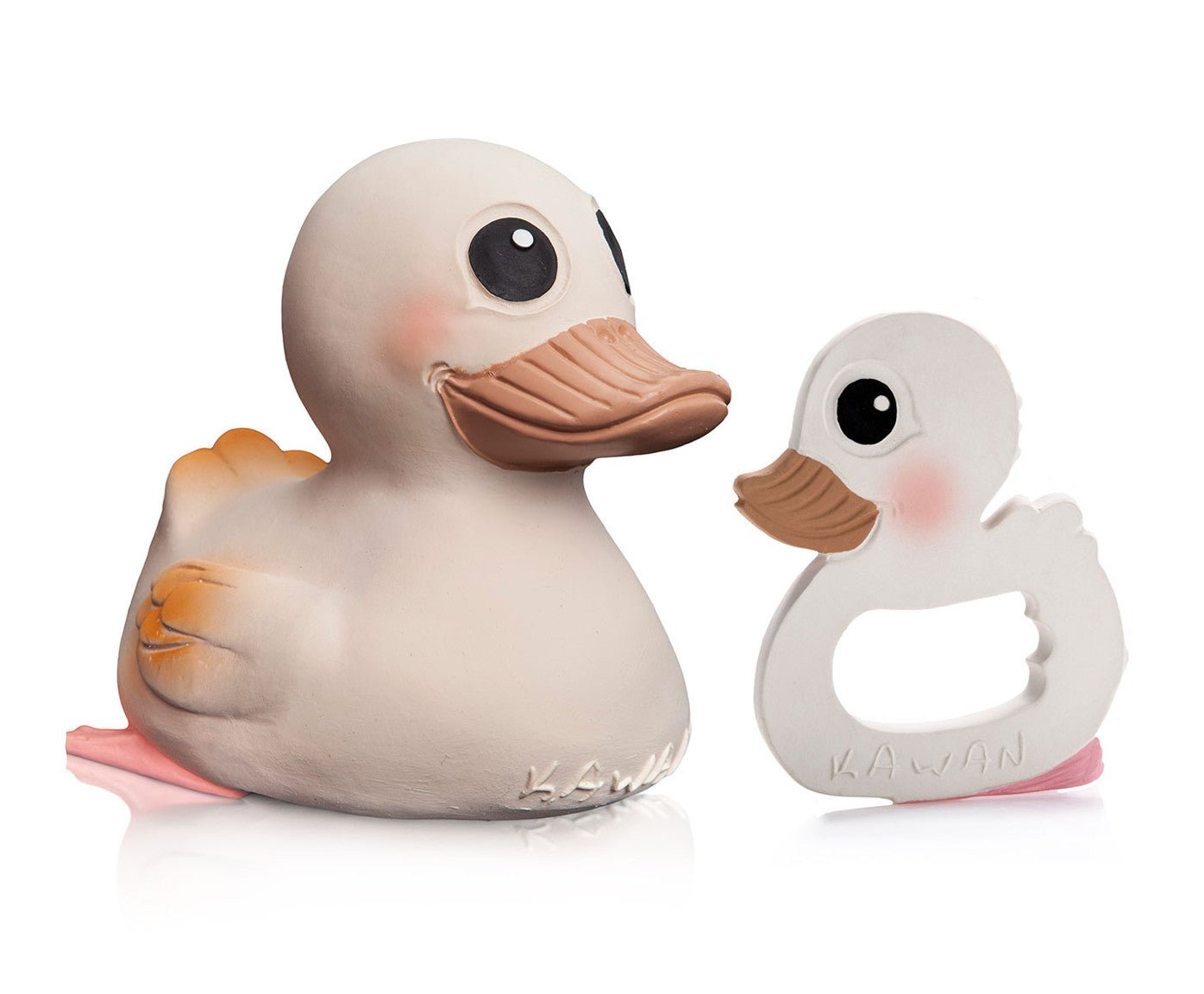 HEVEA Kawan Giftset – duck, and a teether, 100% natural rubber - Jacob's Montessori